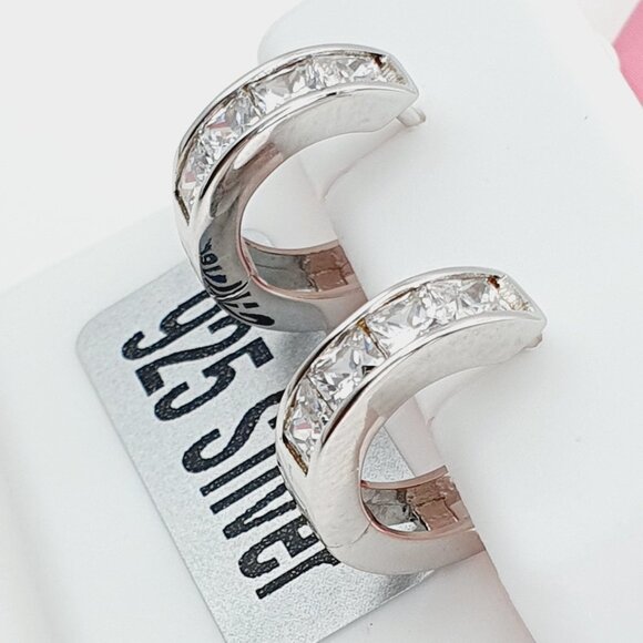 "925 Sterling Silver Cubic Zirconia Earrings, U19254652 - Picture 2 of 11